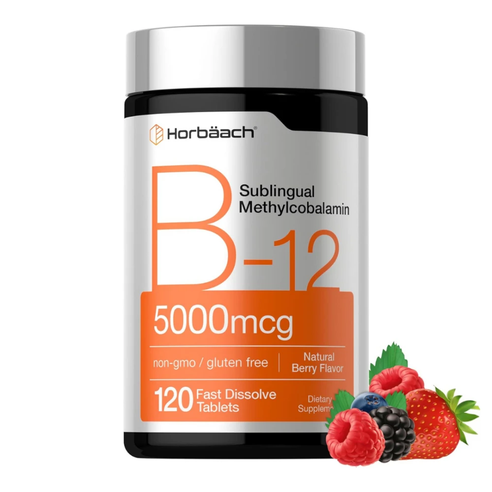 Horbäach Vitamina B12 Metilcobalamina 5.000 mcg – 120 Tabletas Sublinguales