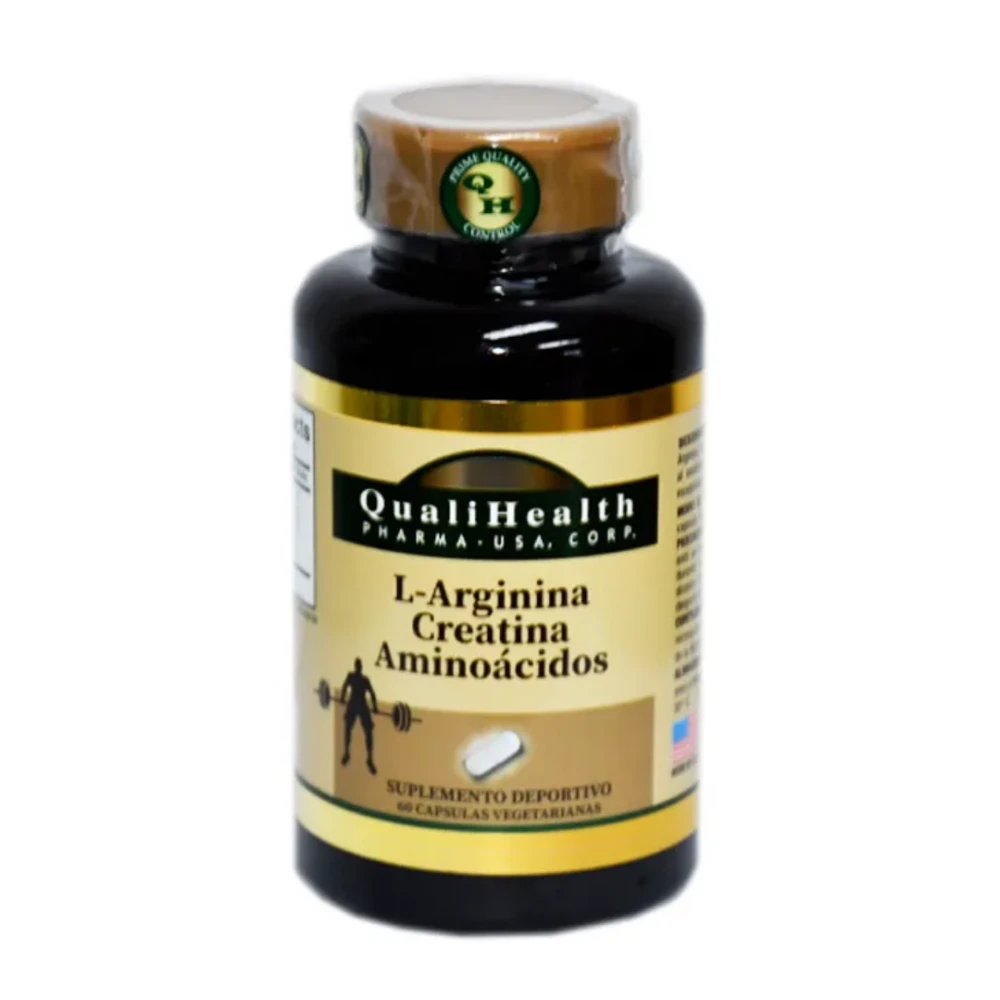 Qualihealth L-Arginina + Creatina y Aminoácidos – 60 Cápsulas
