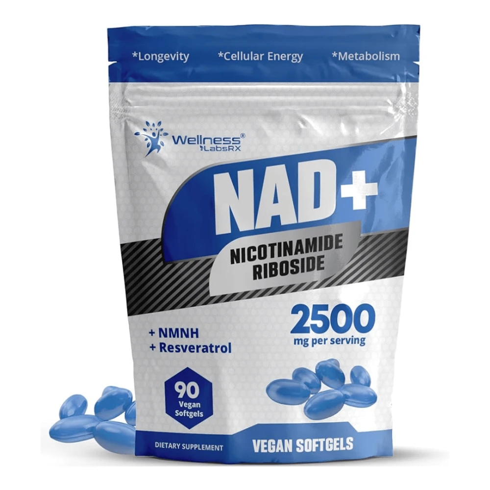 NAD+ con Resveratrol 2500mg 90 Vegan Softgels Wellness Labsrx
